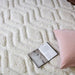 Harrison Modern Plain Hand-Carved Geometric Hi-Low Plush Soft Polyester Boho Shaggy Off White Rug