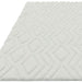 Harrison Modern Plain Hand-Carved Geometric Hi-Low Plush Soft Polyester Boho Shaggy Off White Rug