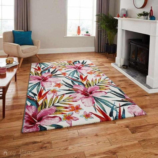 Havana 9574 Modern Floral Multicolour/Pink/Cream/Green/Blue Rug