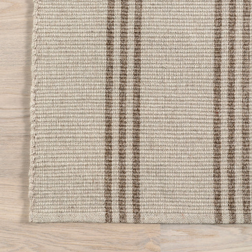 Hawthorn Striped Wool Area Rug 152 cm in Ivory Color