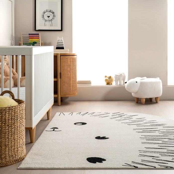 Hedgehog Kids Rug for Playroom and Nursery Decor