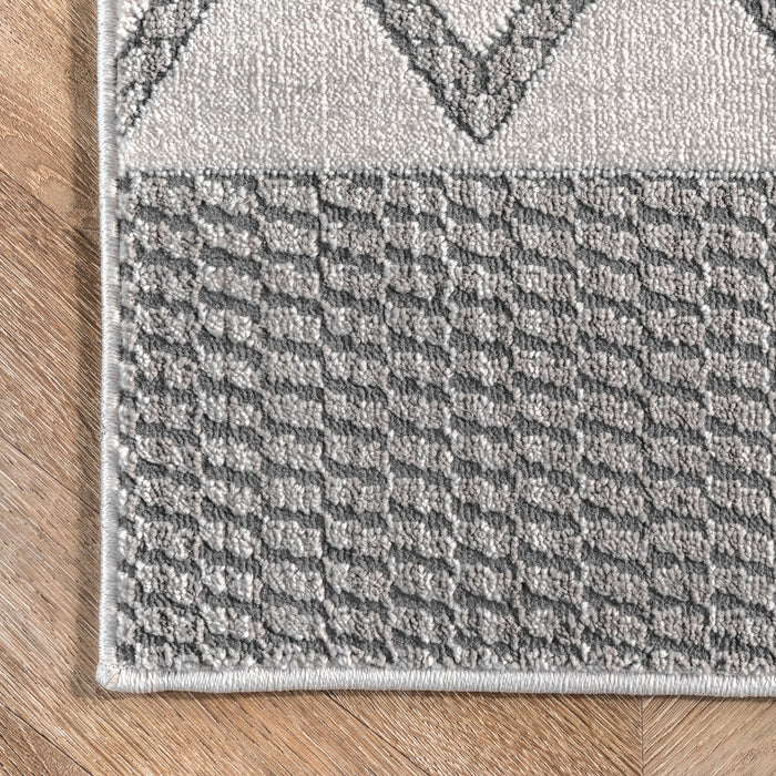 Heidi Geometric Area Rug Light Grey 140x200 cm