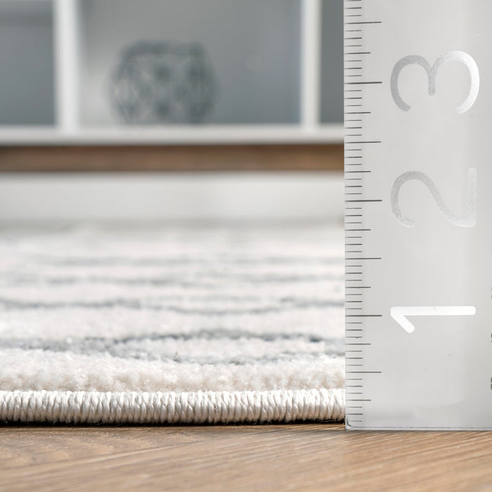 Heidi Geometric Area Rug Light Grey 140x200 cm