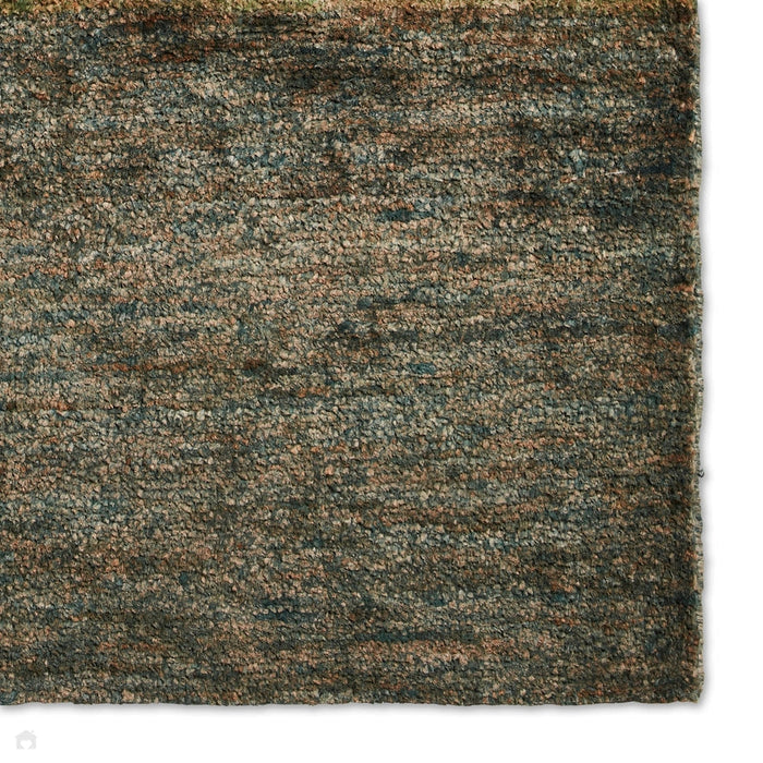 Hemp 23373 Modern Geometric Hand-Knotted Natural Fibre Heavyweight High-Density Durable Textured Blue/Green/Beige/Brown/Multicolour Rug