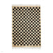 Hemp 26588 Modern Geometric Checkered Hand-Knotted Natural Fibre Heavyweight High-Density Durable Textured Black/Beige/Natural Rug