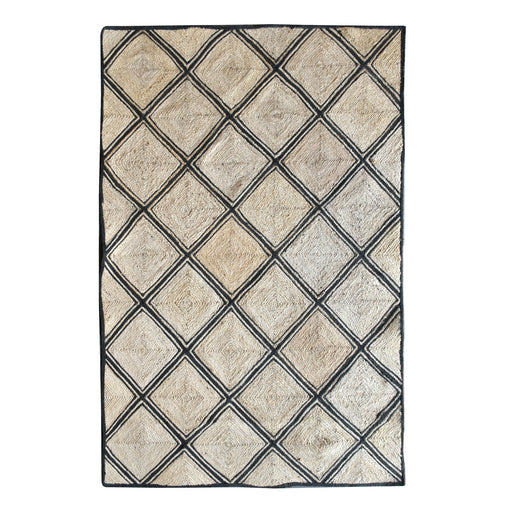 Hemp Handwoven Geometric Rug for Minimalist Decor