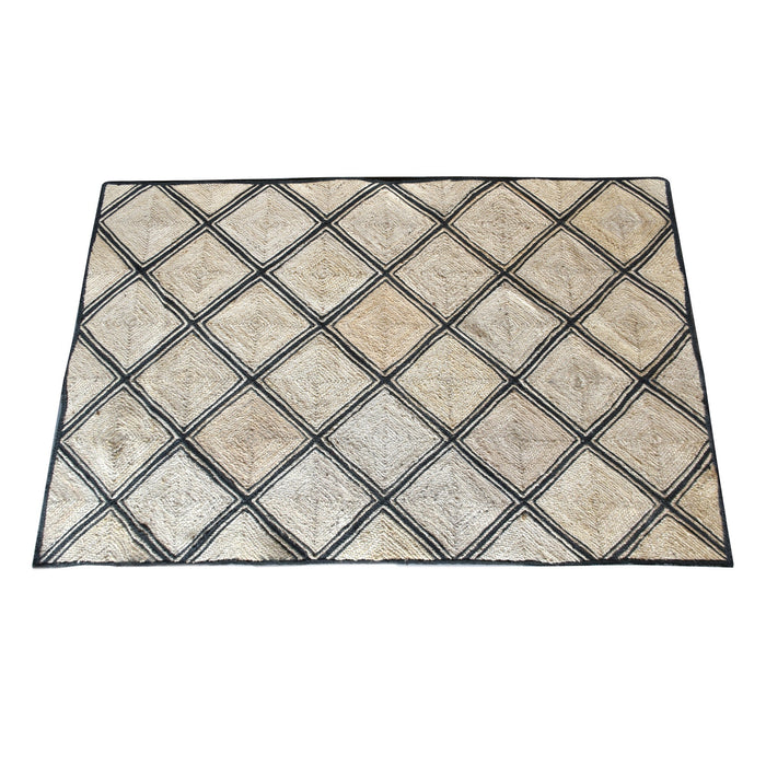 Hemp Handwoven Geometric Rug for Minimalist Decor