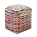 Hemp Pouf Handwoven Recycled Fabric Colorful Seating Option