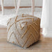 Hemp Pouf with Chevron Pattern for Contemporary Decor