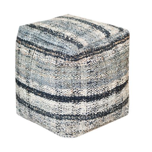 Hemp Striped Pouf For Stylish Living Room Decor