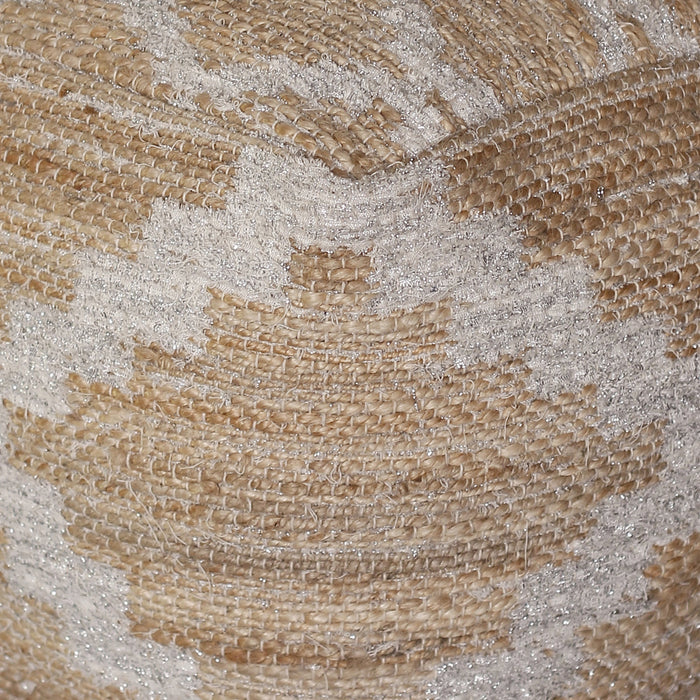 Hemsby Hand-Woven Hemp Pouf with Lurex Detailing