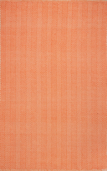 Katoenen vloerkleed met visgraatmotief 160x230 cm oranje