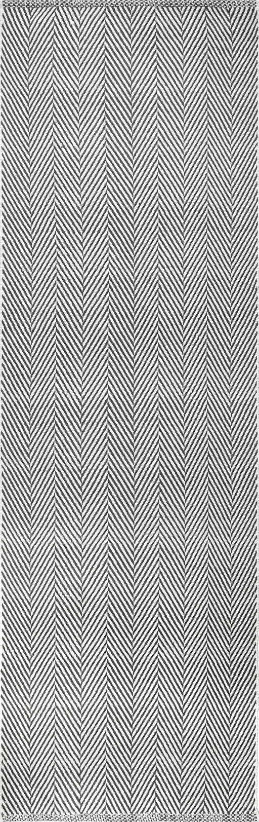 Herringbone Grey Cotton Flatwoven Area Rug 150x240 cm