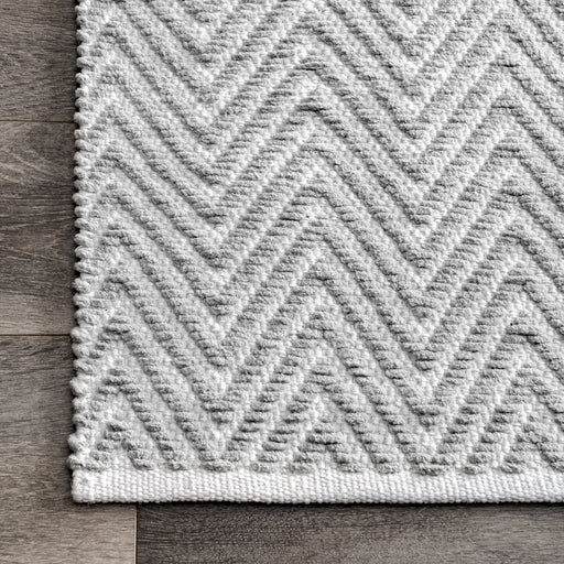 Herringbone Light Grey Area Rug 120x180 cm
