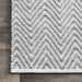 Herringbone Light Grey Area Rug 120x180 cm