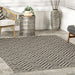 Herringbone Rug for Indoor and Outdoor Use in Grey