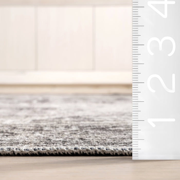 Hexagon Medallion Machine Washable Rug 160x230 cm Grey