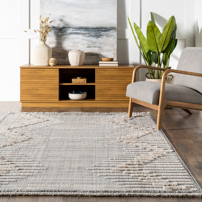 Hilda Grey Zig Zag Area Rug for Living Room 120x180 cm