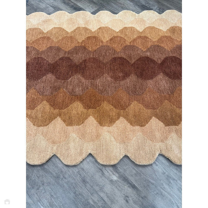 Hive Modern Geometric Hexagonal Ombre Gradient Hand-Woven Wool Rust Runner
