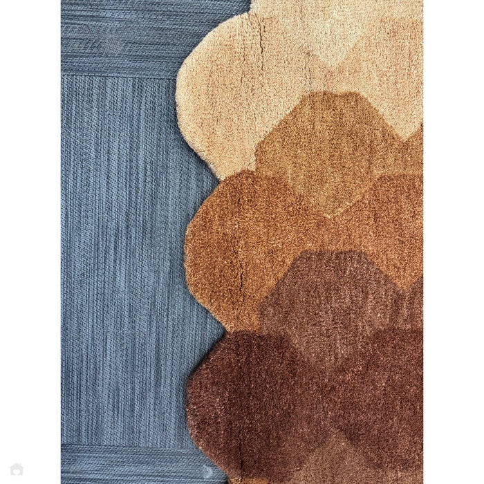 Hive Modern Geometric Hexagonal Ombre Gradient Hand-Woven Wool Rust Runner