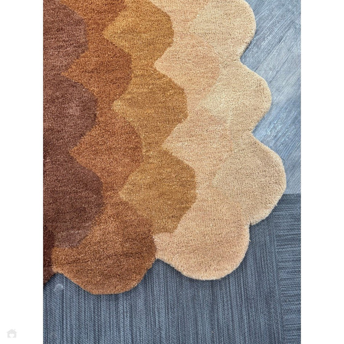 Hive Modern Geometric Hexagonal Ombre Gradient Hand-Woven Wool Rust Runner