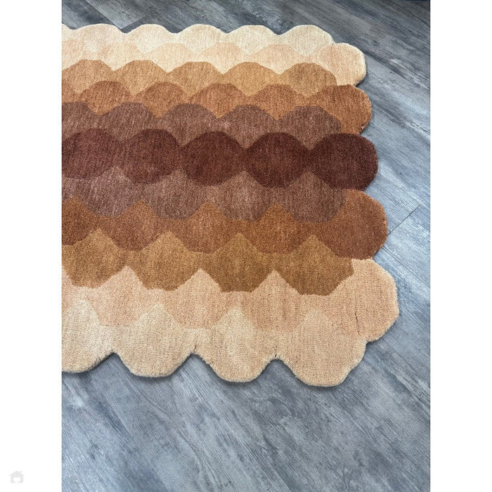 Hive Modern Geometric Hexagonal Ombre Gradient Hand-Woven Wool Rust Runner