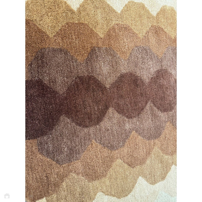 Hive Modern Geometric Hexagonal Ombre Gradient Hand-Woven Wool Rust Runner