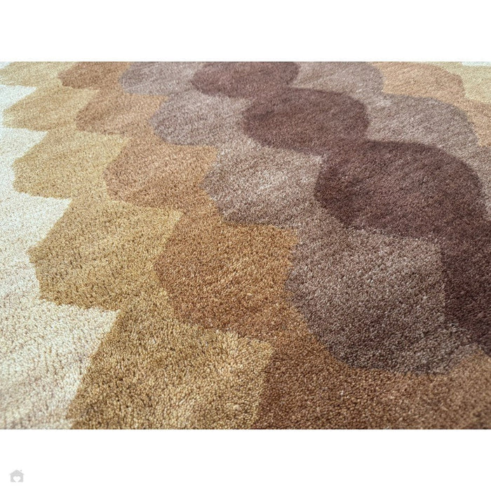 Hive Modern Geometric Hexagonal Ombre Gradient Hand-Woven Wool Rust Runner