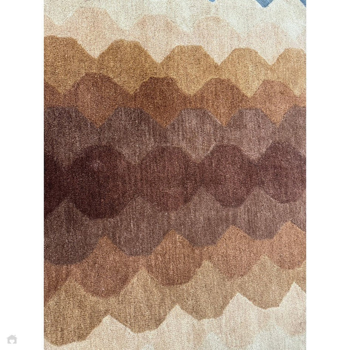 Hive Modern Geometric Hexagonal Ombre Gradient Hand-Woven Wool Rust Runner