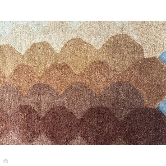 Hive Modern Geometric Hexagonal Ombre Gradient Hand-Woven Wool Rust Runner