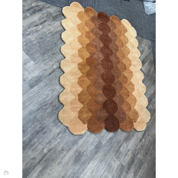 Hive Modern Geometric Hexagonal Ombre Gradient Hand-Woven Wool Rust Runner