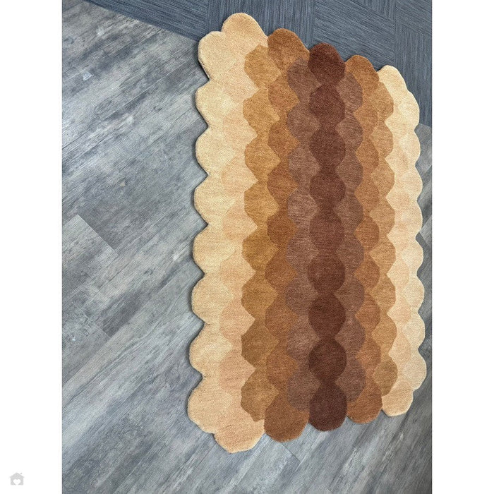 Hive Modern Geometric Hexagonal Ombre Gradient Hand-Woven Wool Rust Runner