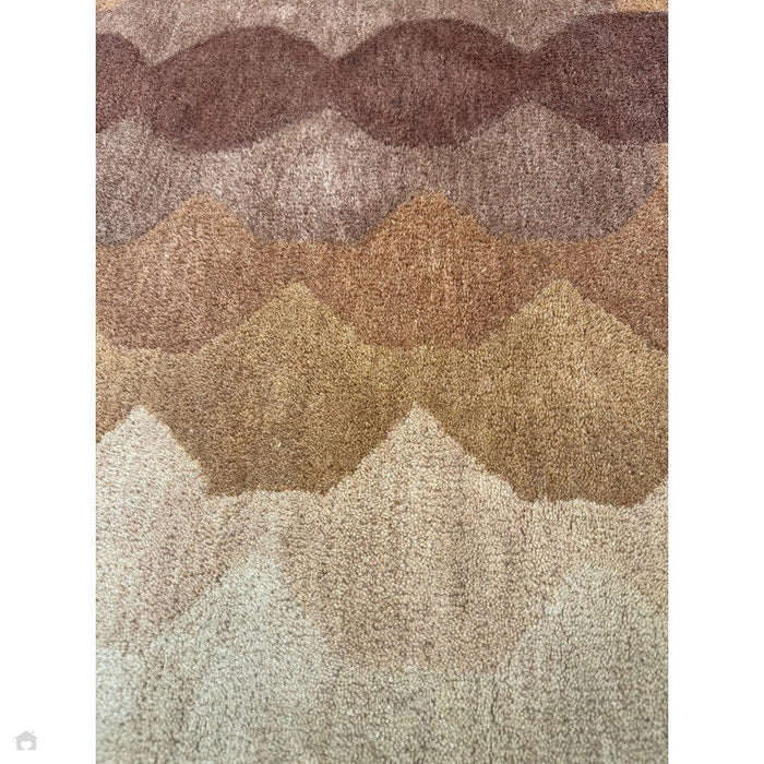 Hive Modern Geometric Hexagonal Ombre Gradient Hand-Woven Wool Rust Runner