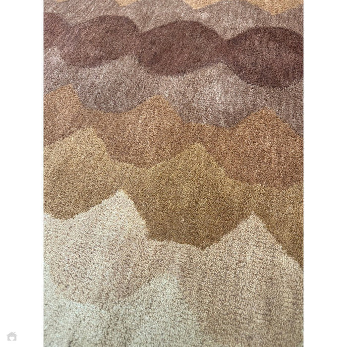 Hive Modern Geometric Hexagonal Ombre Gradient Hand-Woven Wool Rust Runner