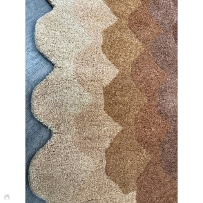 Hive Modern Geometric Hexagonal Ombre Gradient Hand-Woven Wool Rust Runner