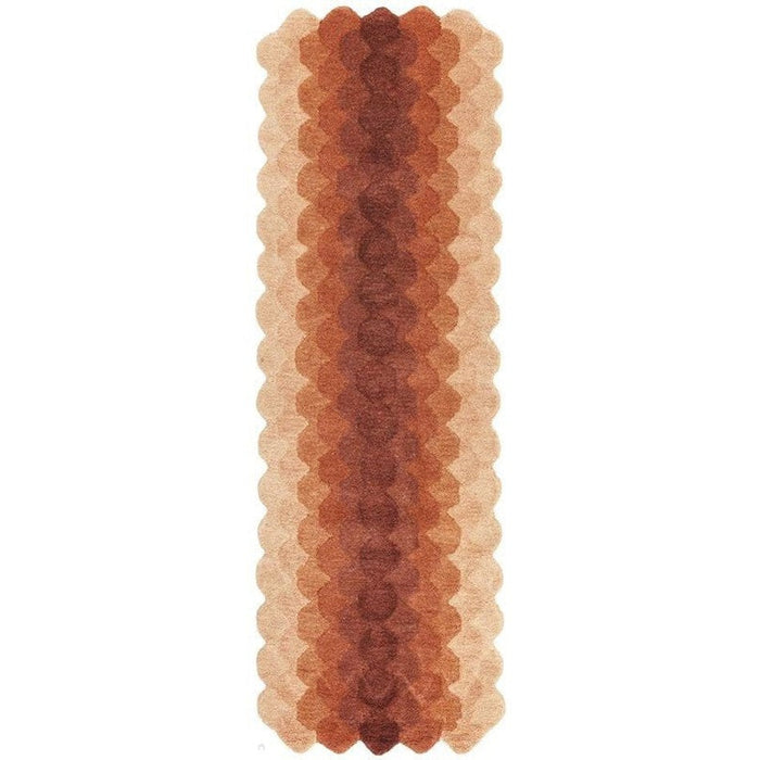 Hive Modern Geometric Hexagonal Ombre Gradient Hand-Woven Wool Rust Runner