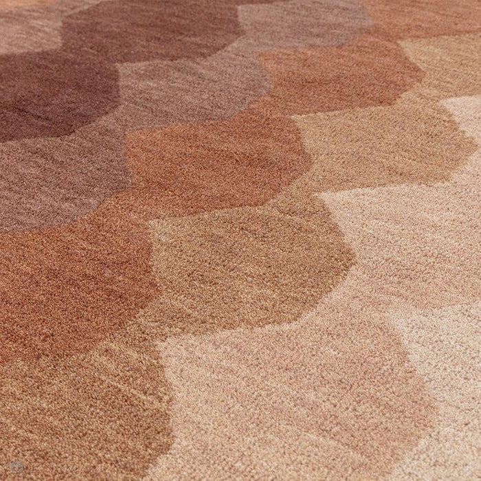 Hive Modern Geometric Hexagonal Ombre Gradient Hand-Woven Wool Rust Runner