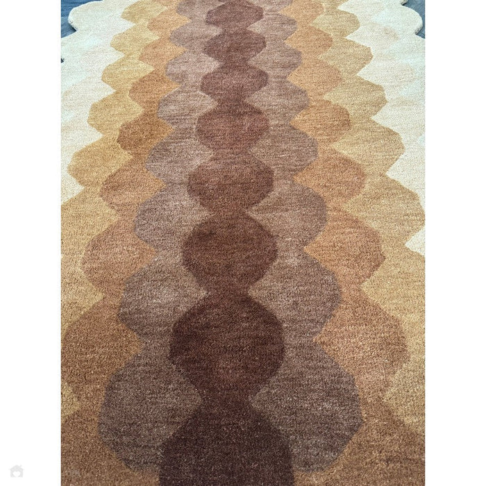 Hive Modern Geometric Hexagonal Ombre Gradient Hand-Woven Wool Rust Runner