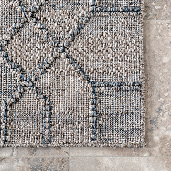 Honeycomb Area Rug Light Grey Indoor Outdoor 120x180 cm