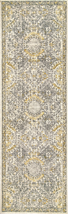 Honeycomb Pattern Area Rug in Gold Color