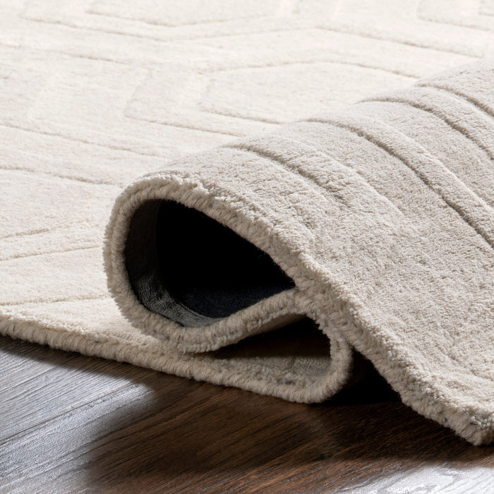 Honeycomb Pattern Wool Area Rug 152x229 cm