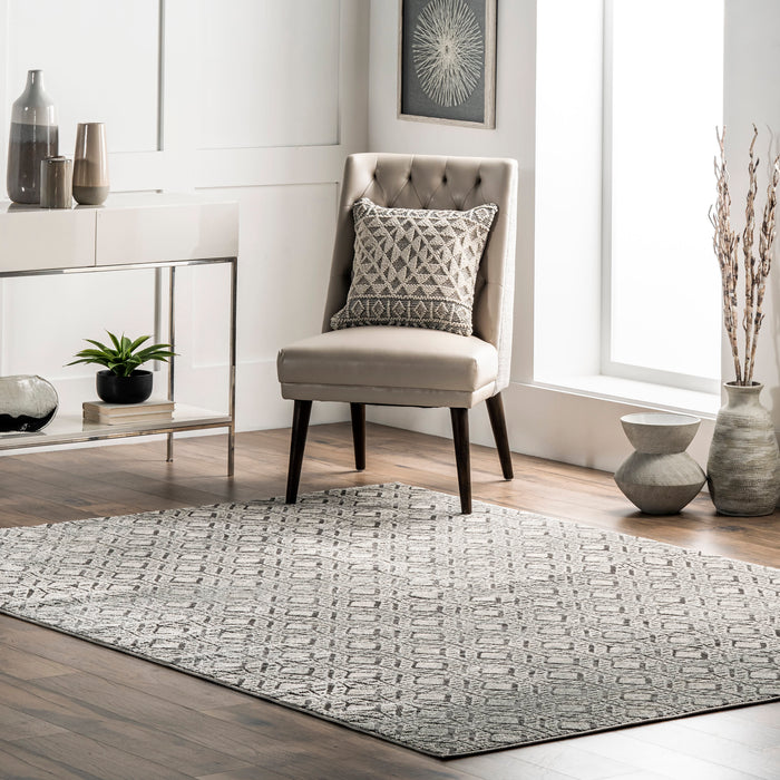 Honeycomb Trellis Area Rug 120x180 cm Beige