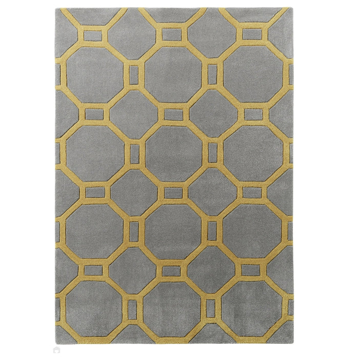 Hong Kong 4338 Grey/Yellow Rug