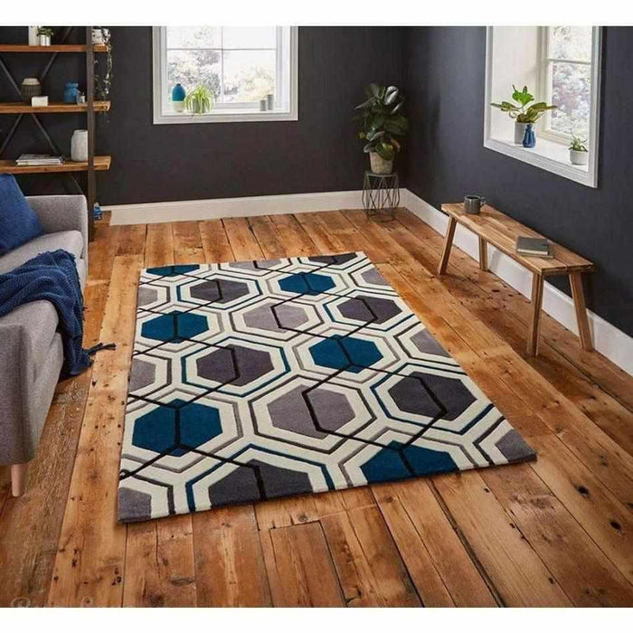 Hong Kong 7526 Grey/Navy Rug