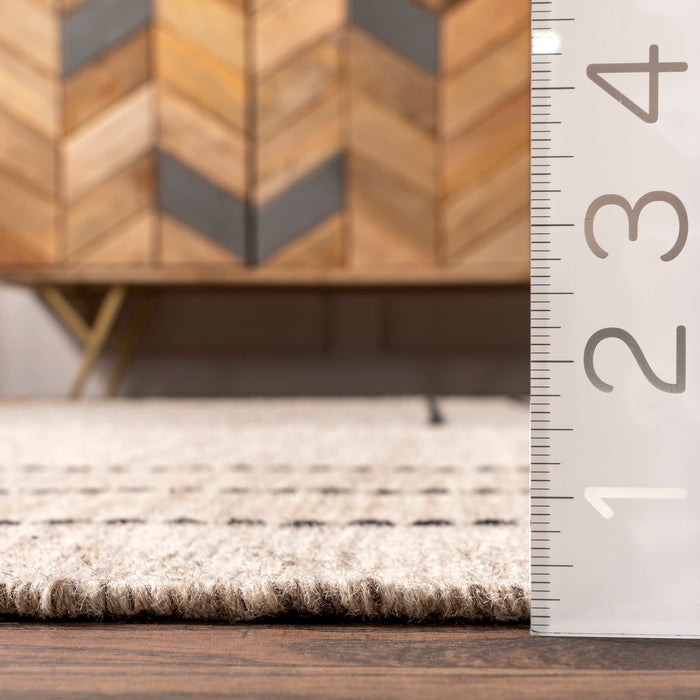 Hudson Tassel Area Rug 120x180 cm Ivory Wool Cotton Blend