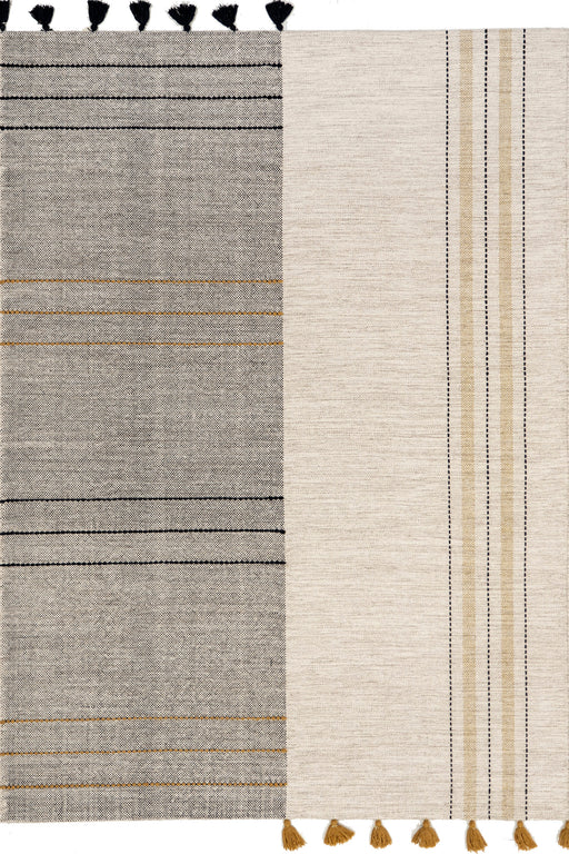 Hudson Tassel Area Rug 120x180 cm Ivory Wool Cotton Blend