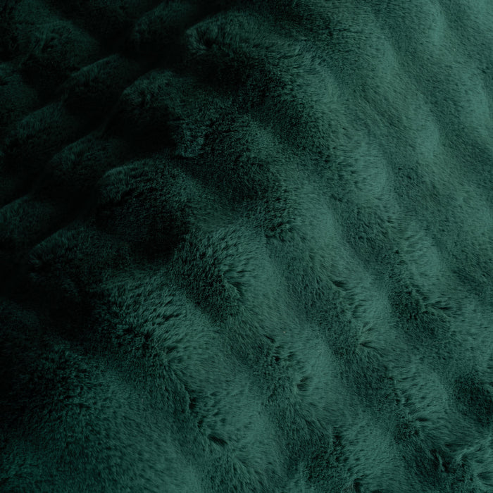 Hunter Green Checkered Plush Washable Rug 140x200 cm