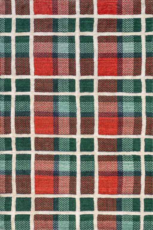 Hunter Green Tartan Plaid Wool Rug 60x90 cm