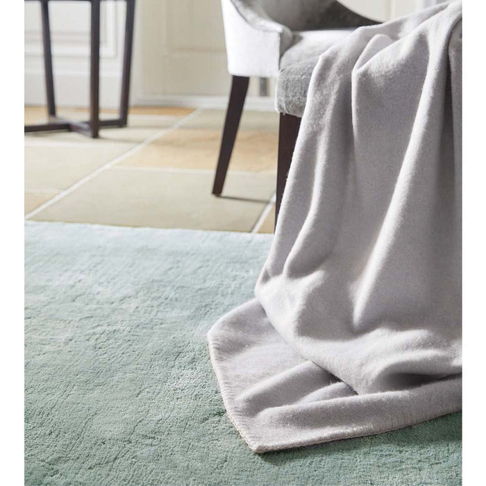 Hush Modern Plain Super-Soft Hand-Woven Wool&Viscose Aqua Rug