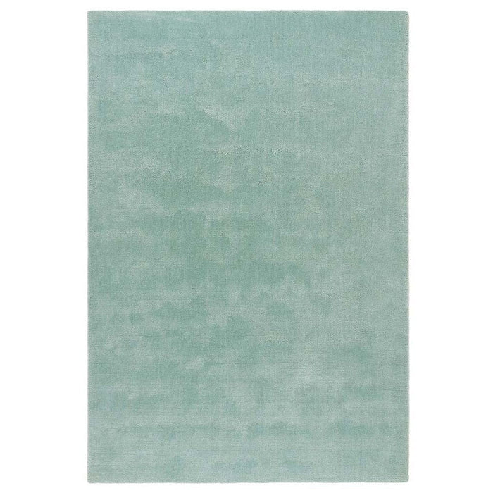 Hush Modern Plain Super-Soft Hand-Woven Wool&Viscose Aqua Rug